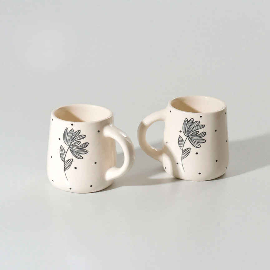 Marble-Effect Ceramic Mugs (Pack of 2)