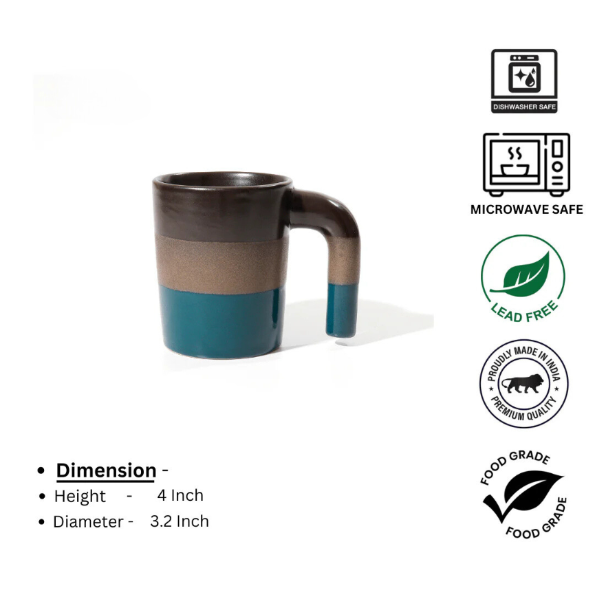 Glazed Ceramic Mugs  (Pack of 2)