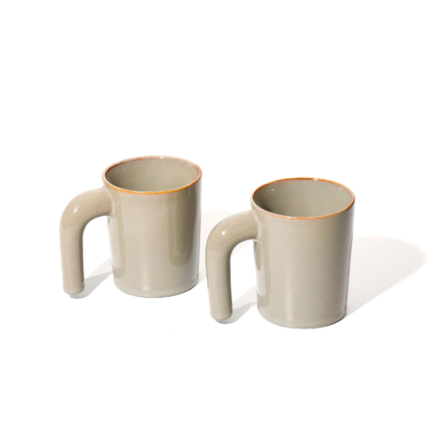 Fancy Grey Ceramic Mugs (Pack of 2)