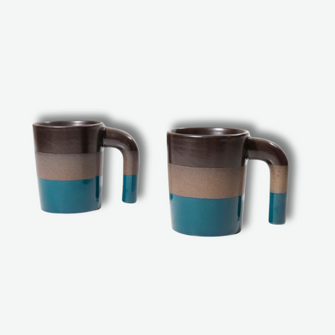 Glazed Ceramic Mugs  (Pack of 2)