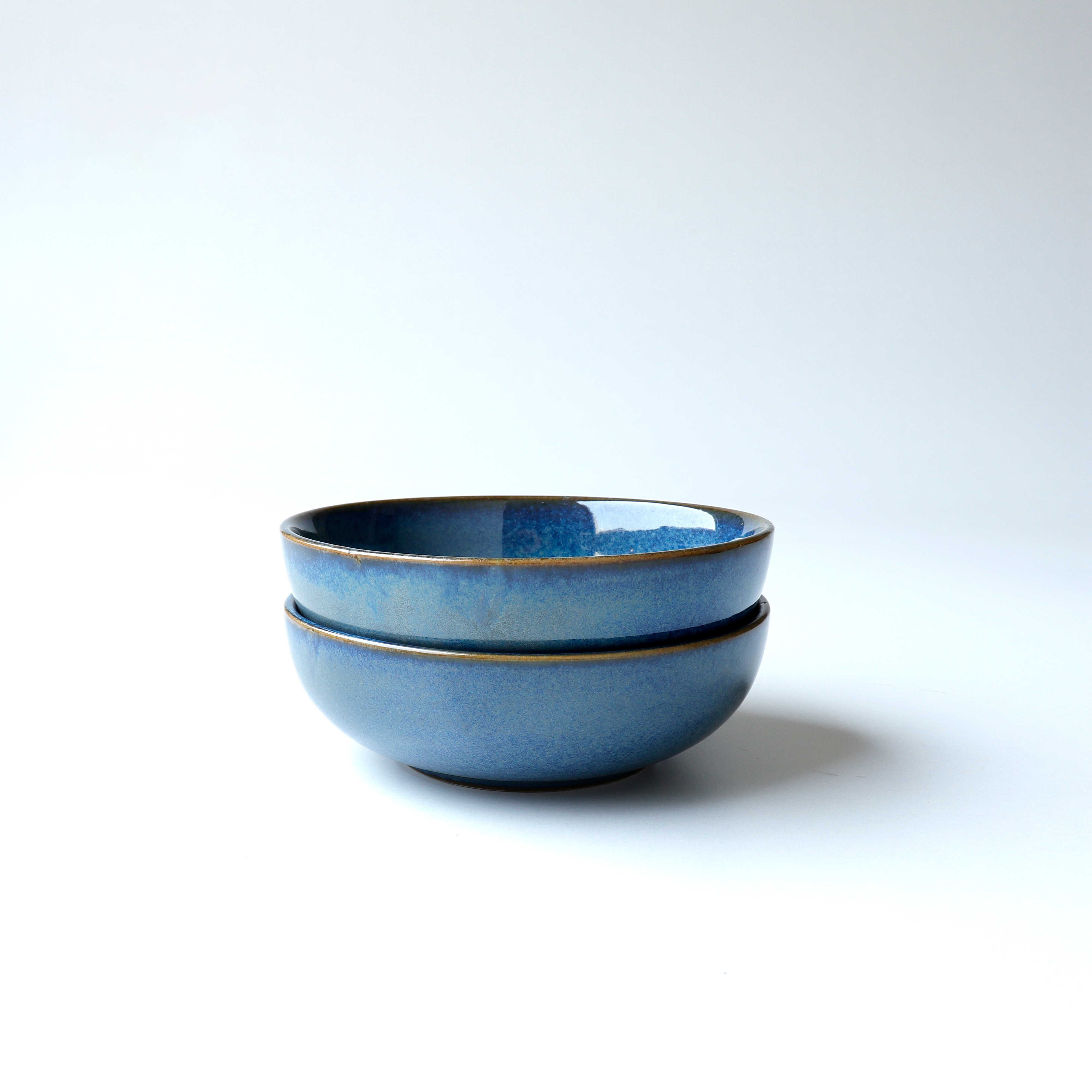 Antique Blue Ceramic Serving Bowl, (Pack of 2)