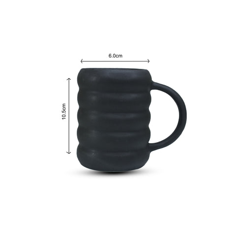 Large Capacity Ceramic Coffee Mug Black (Pack of 2)