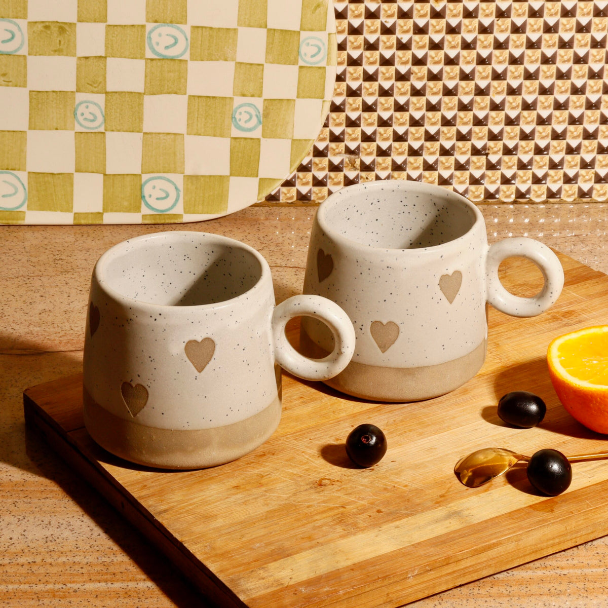 Handmade Ceramic Mugs by Khan Studio (Pack of 2)