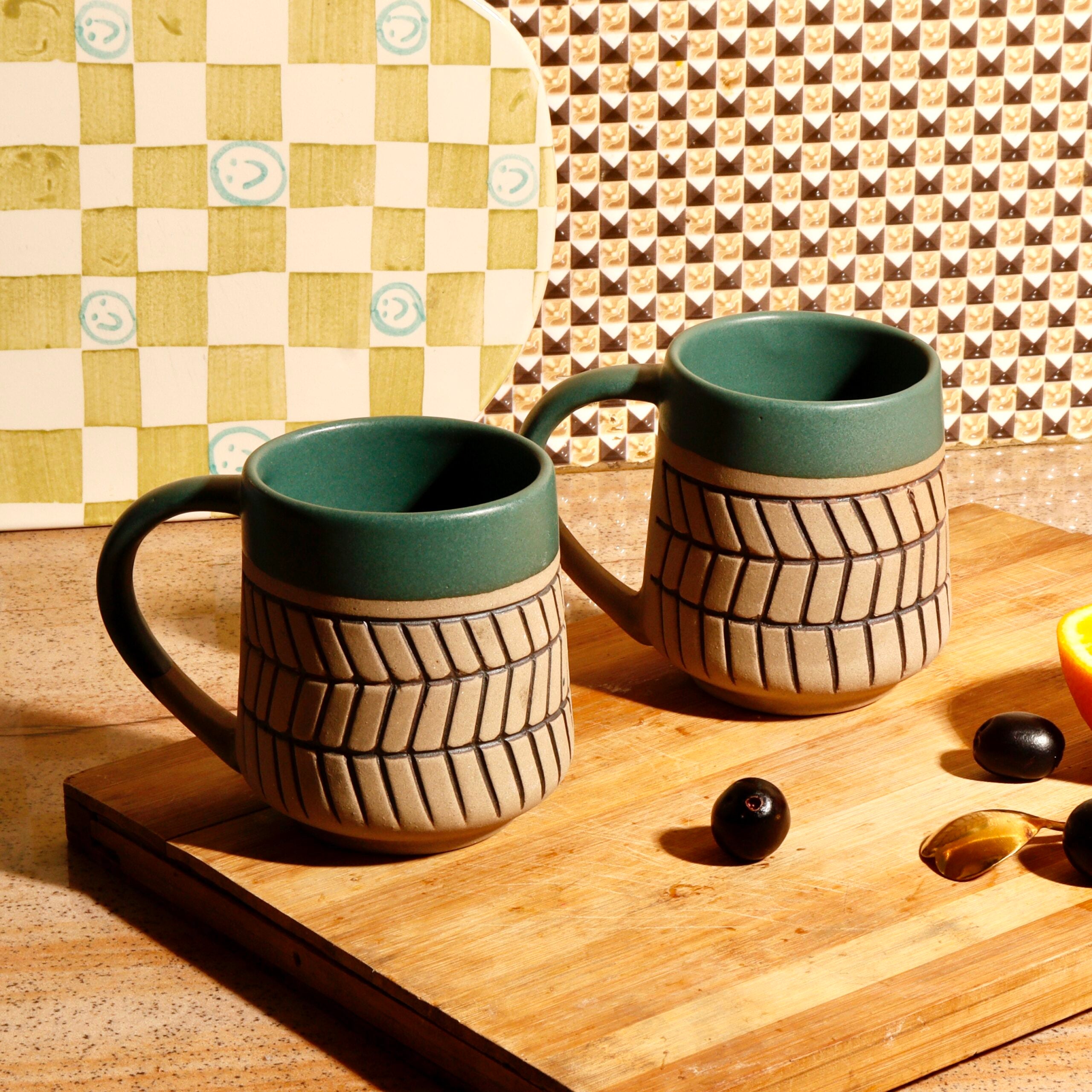 Handmade Ceramic Mugs (Pack of 2)