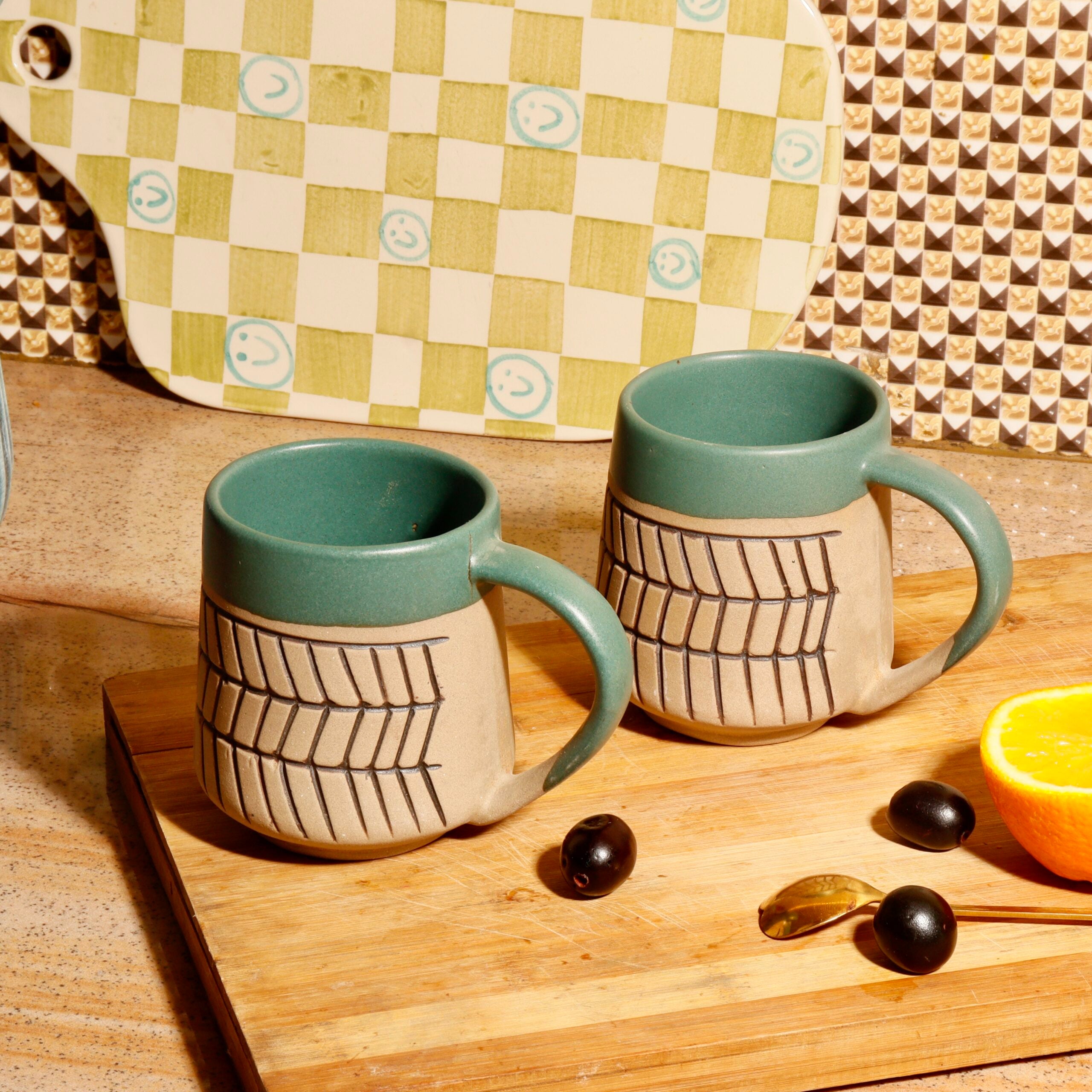 Handmade Ceramic Mugs (Pack of 2)