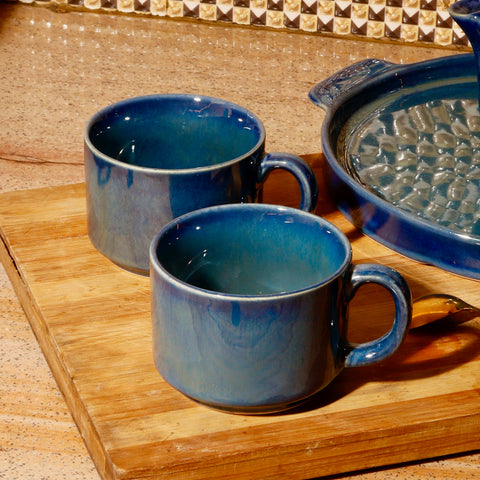 Ceramic Blue Morning Coffee Set