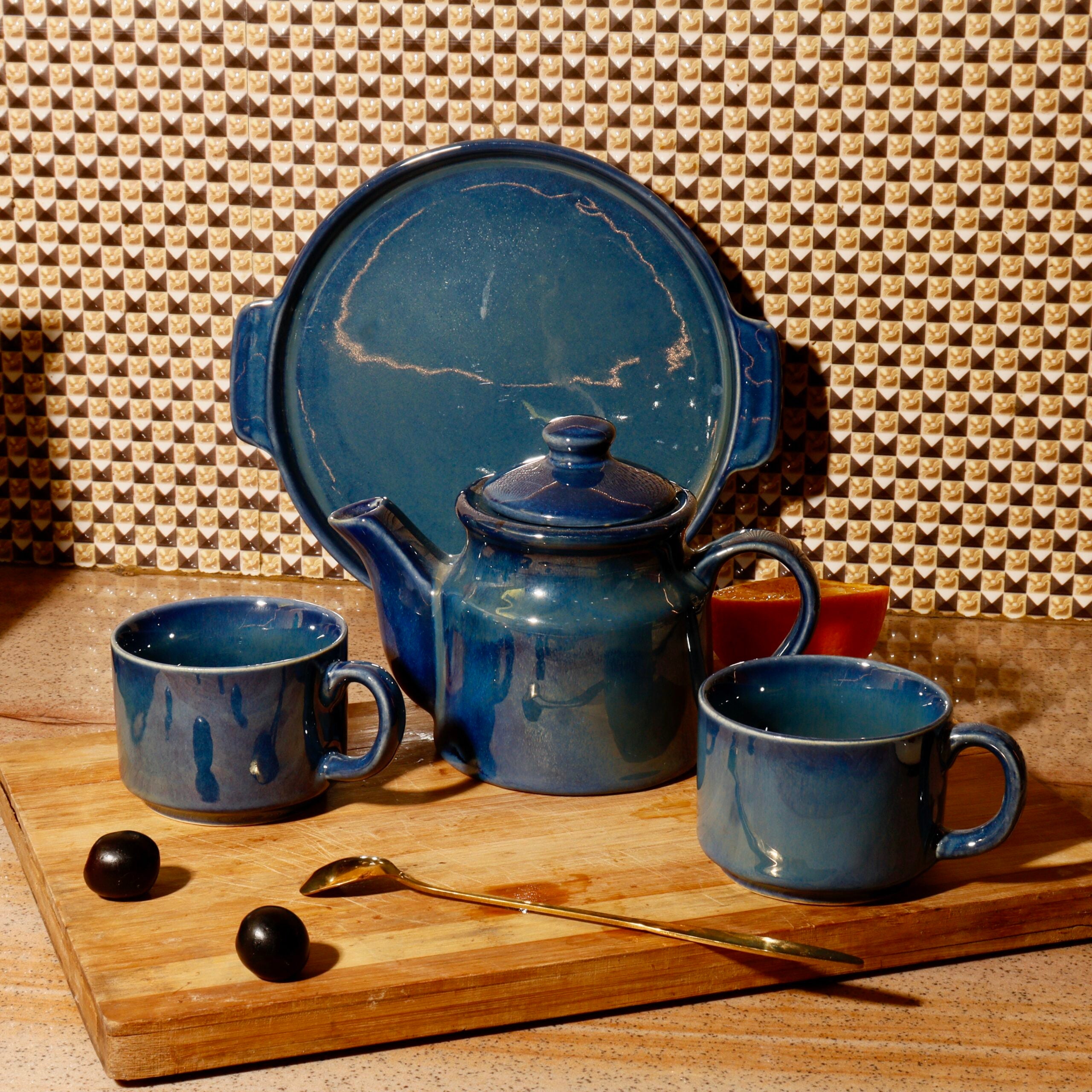 Ceramic Blue Morning Coffee Set