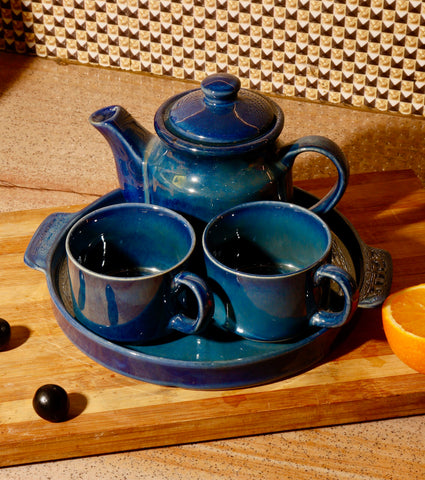 Ceramic Blue Morning Coffee Set