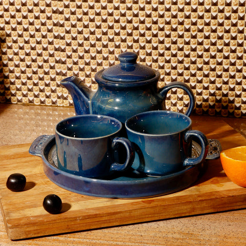 Ceramic Blue Morning Coffee Set