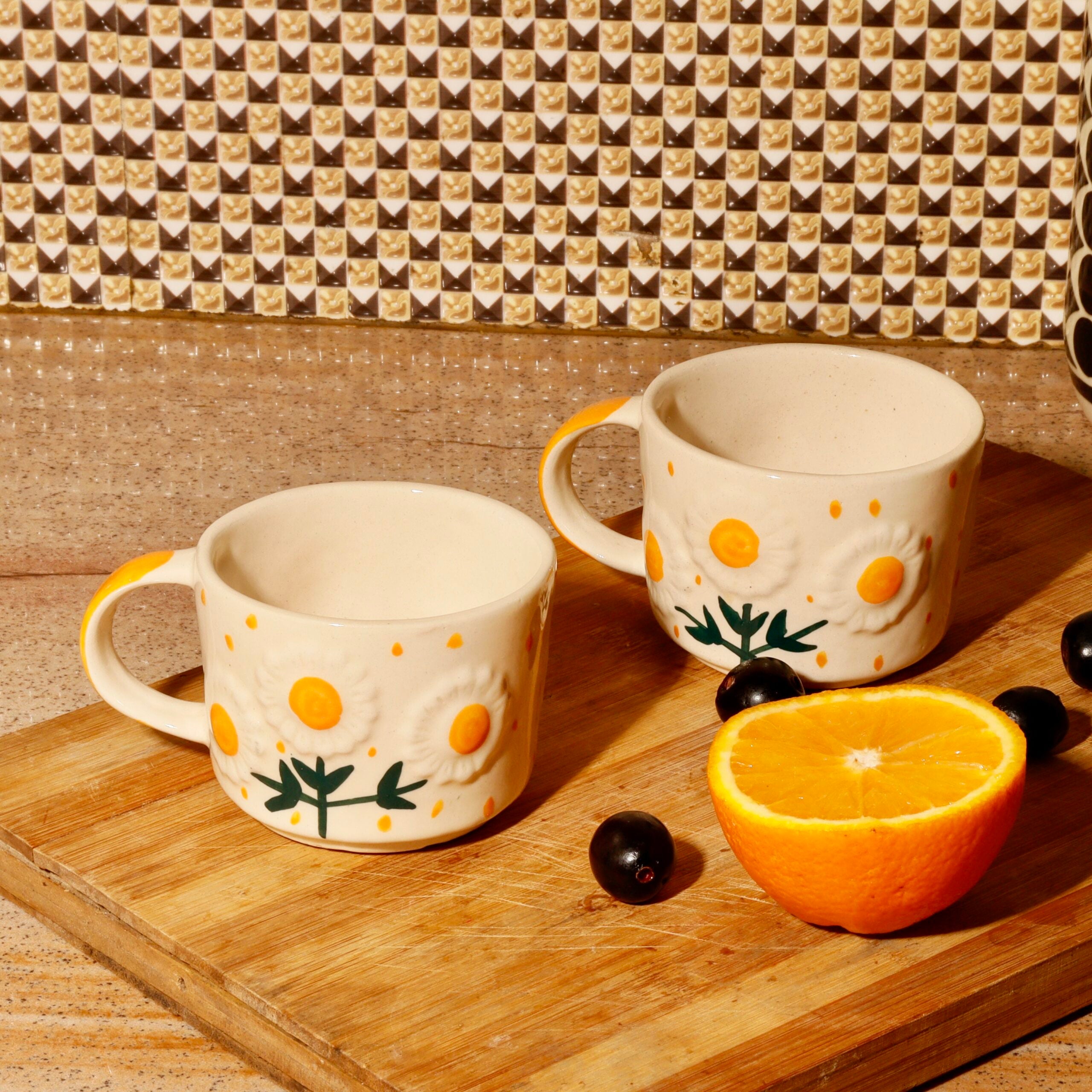 Handmade Ceramic Mugs (Pack of 2)