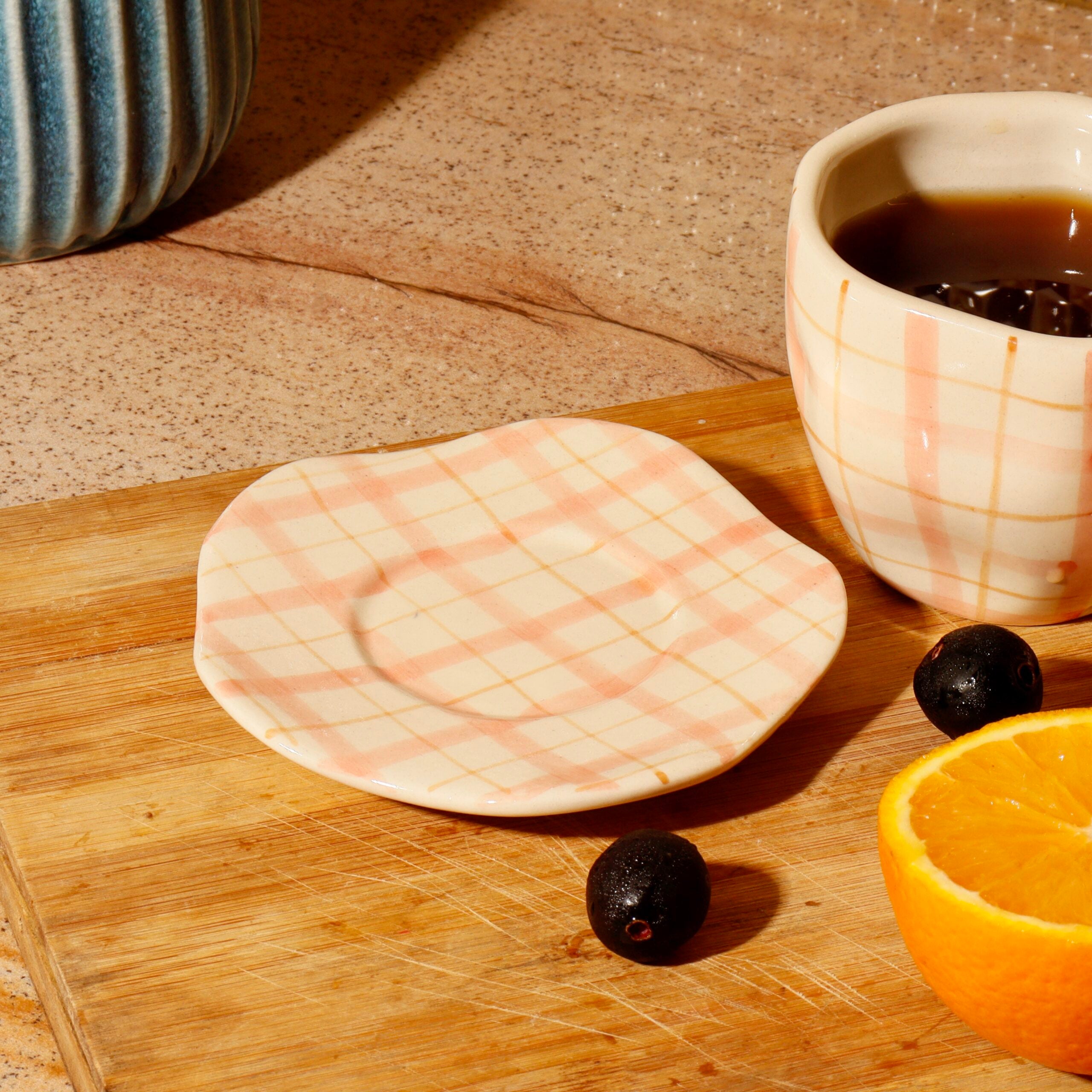 Soft Pink Handmade Mug & Saucer Set