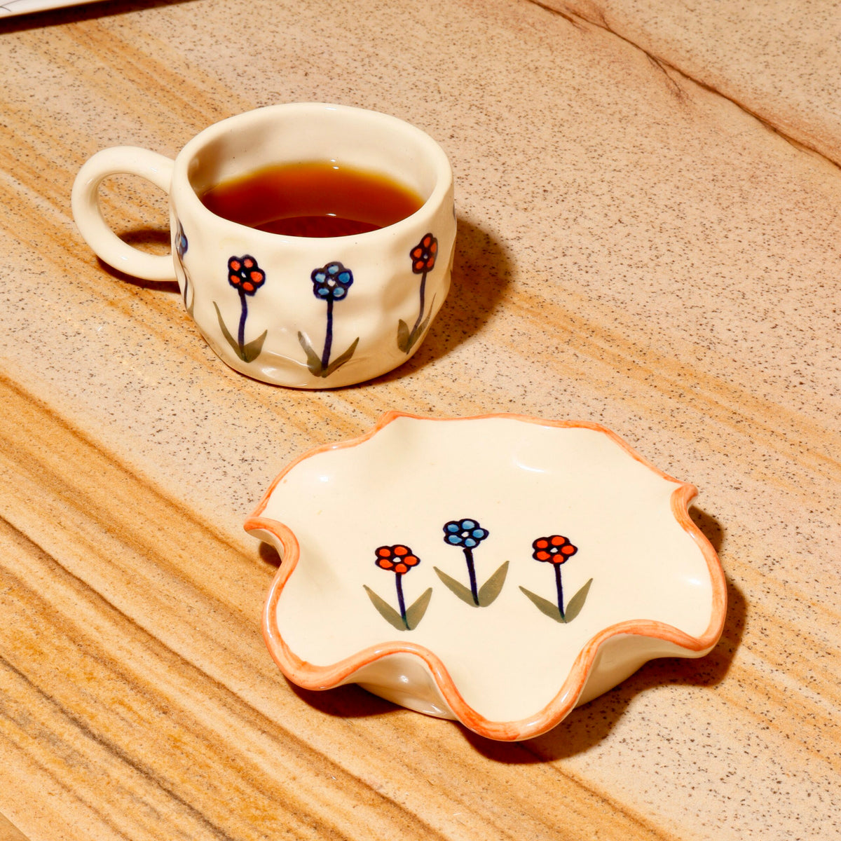 Handmade Painting Mug & Saucer Set