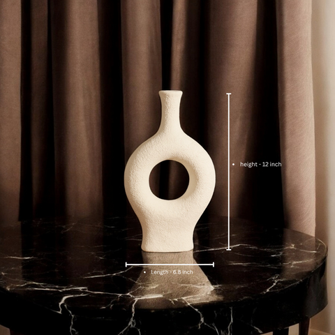 White Oval Ceramic Vase